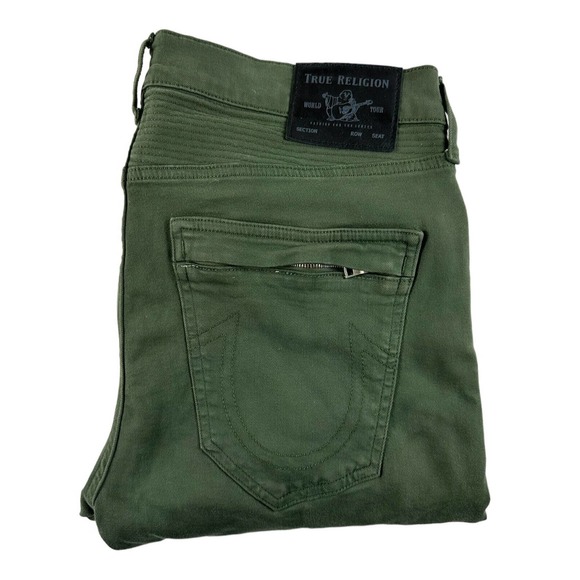 True Religion Jeans True Religion Green Rocco Motto Relaxed Skinny